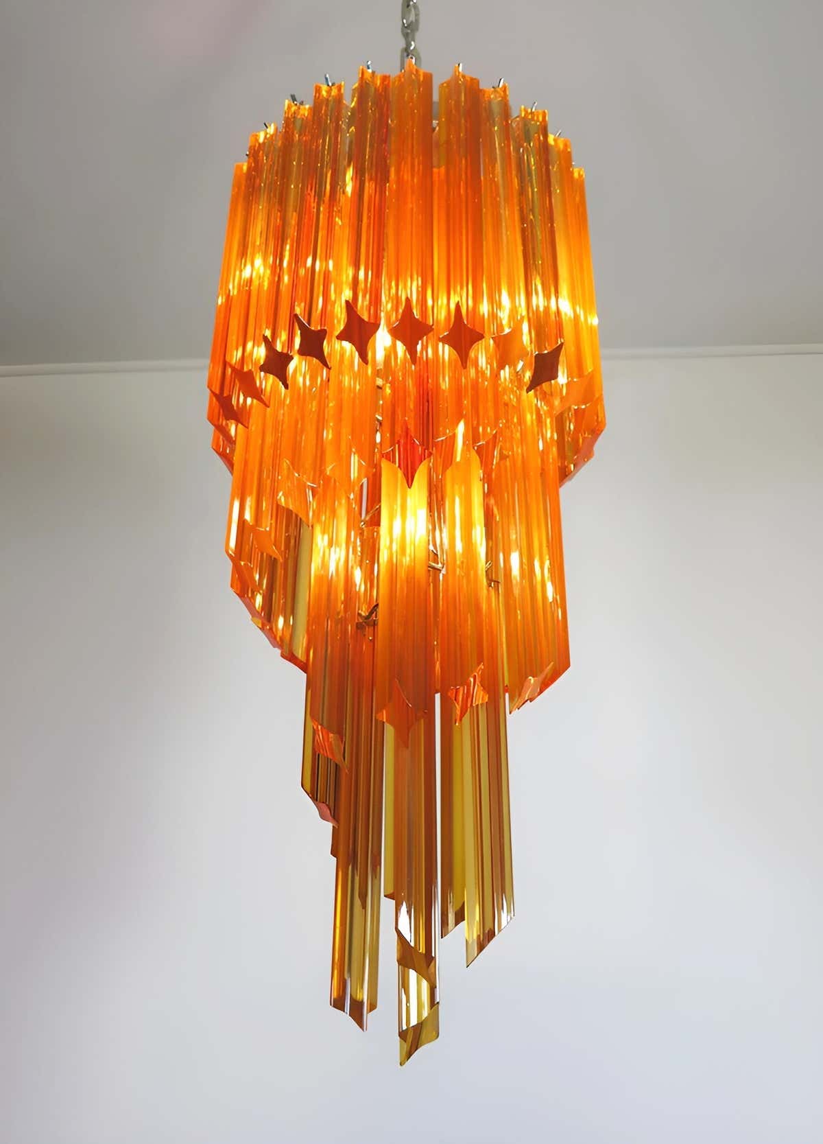Murano Spiral Prism Glass Chandelier