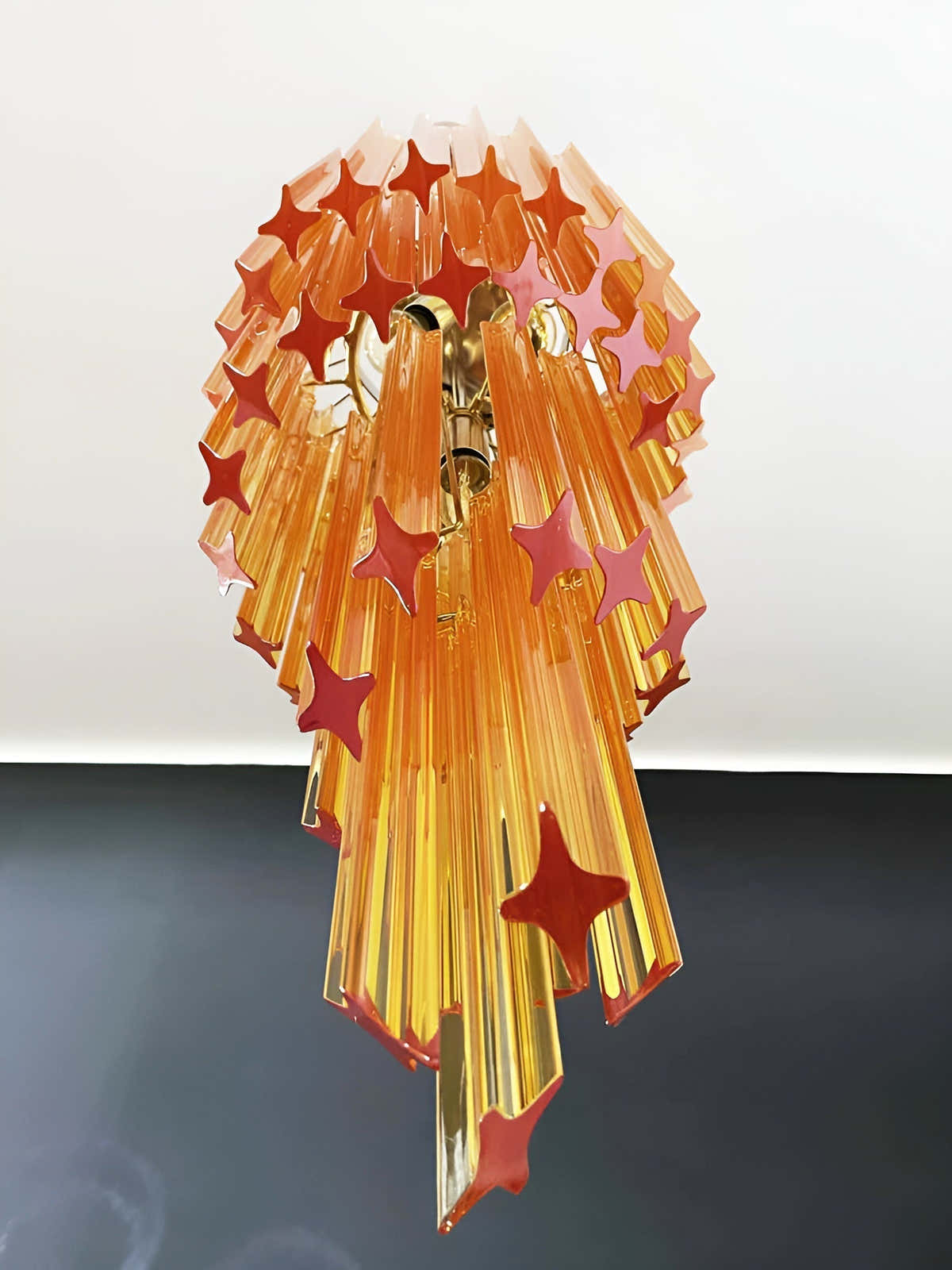 Murano Spiral Prism Glass Chandelier