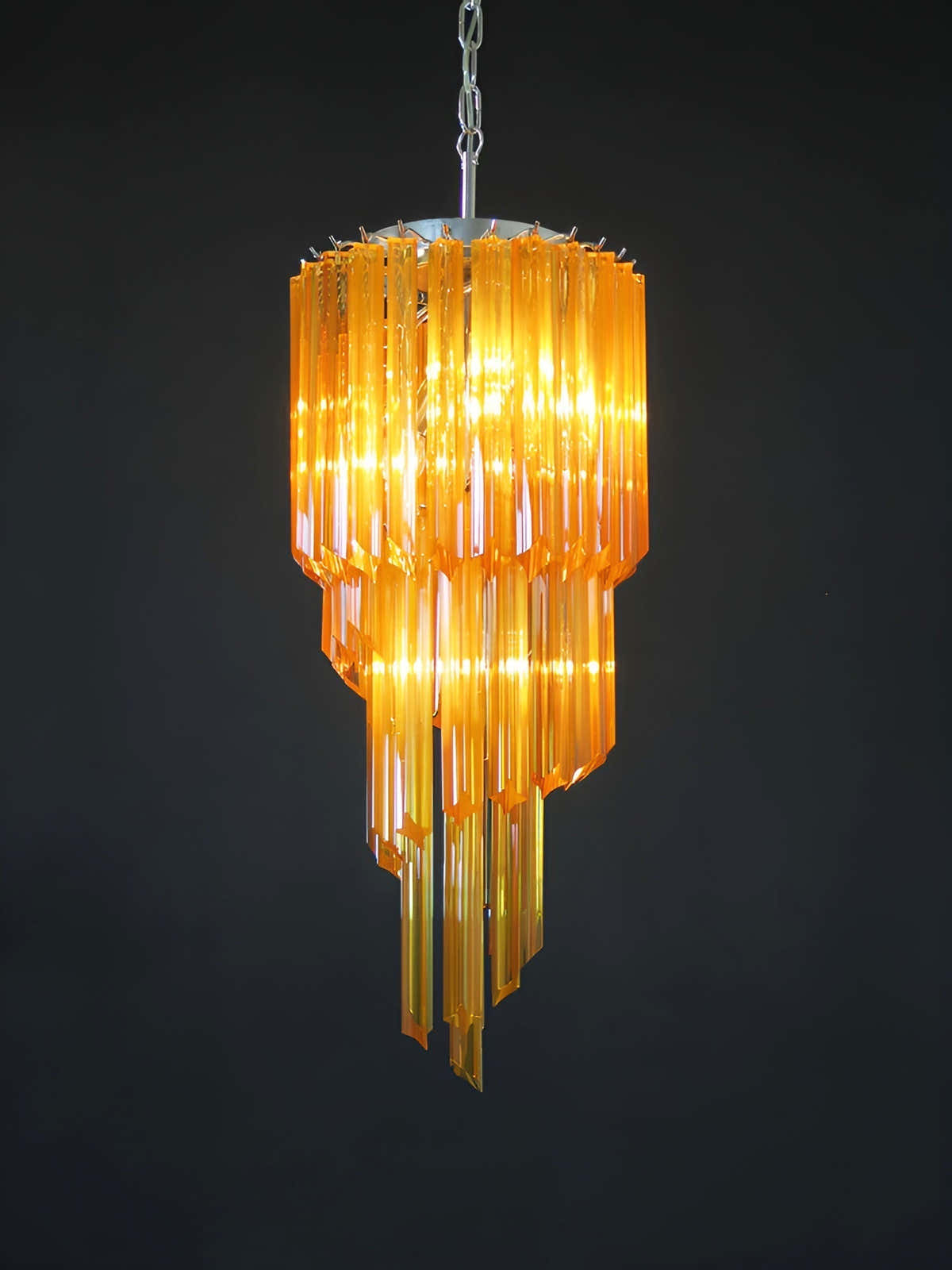 Murano Spiral Prism Glass Chandelier