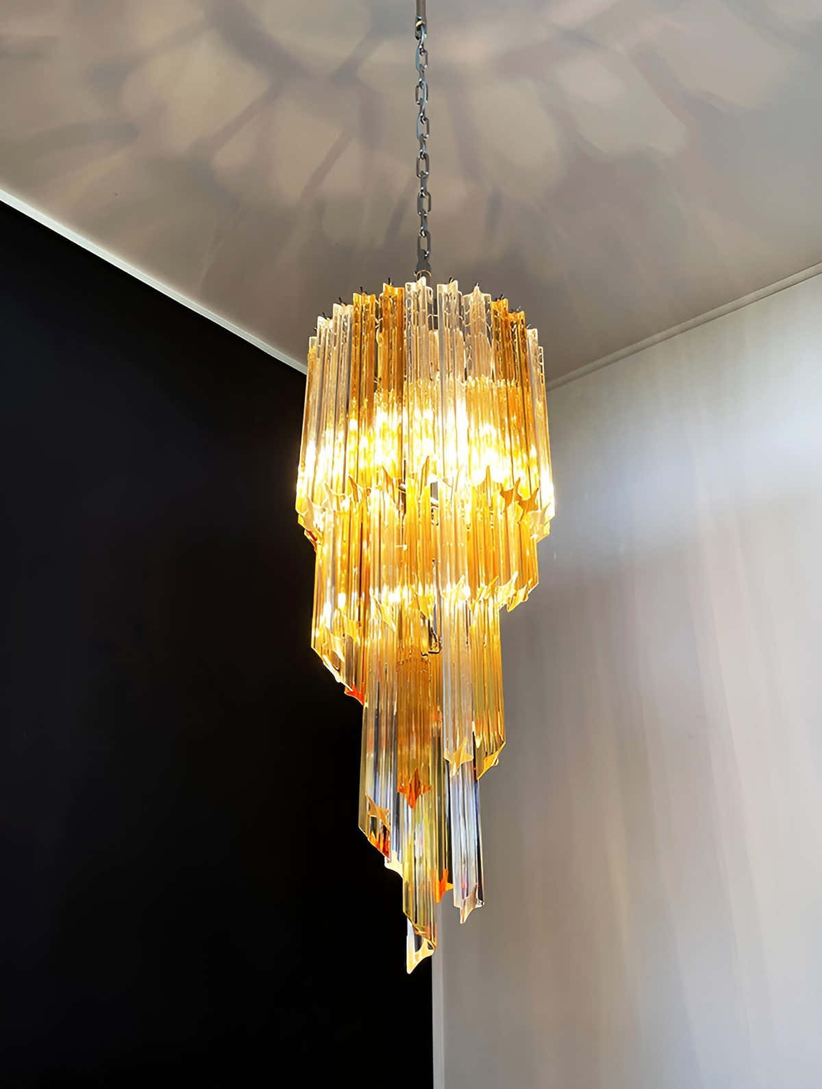 Murano Spiral Prism Glass Chandelier
