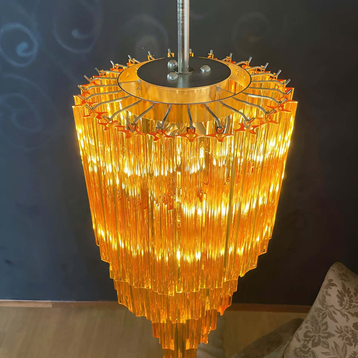Murano Spiral Prism Glass Chandelier