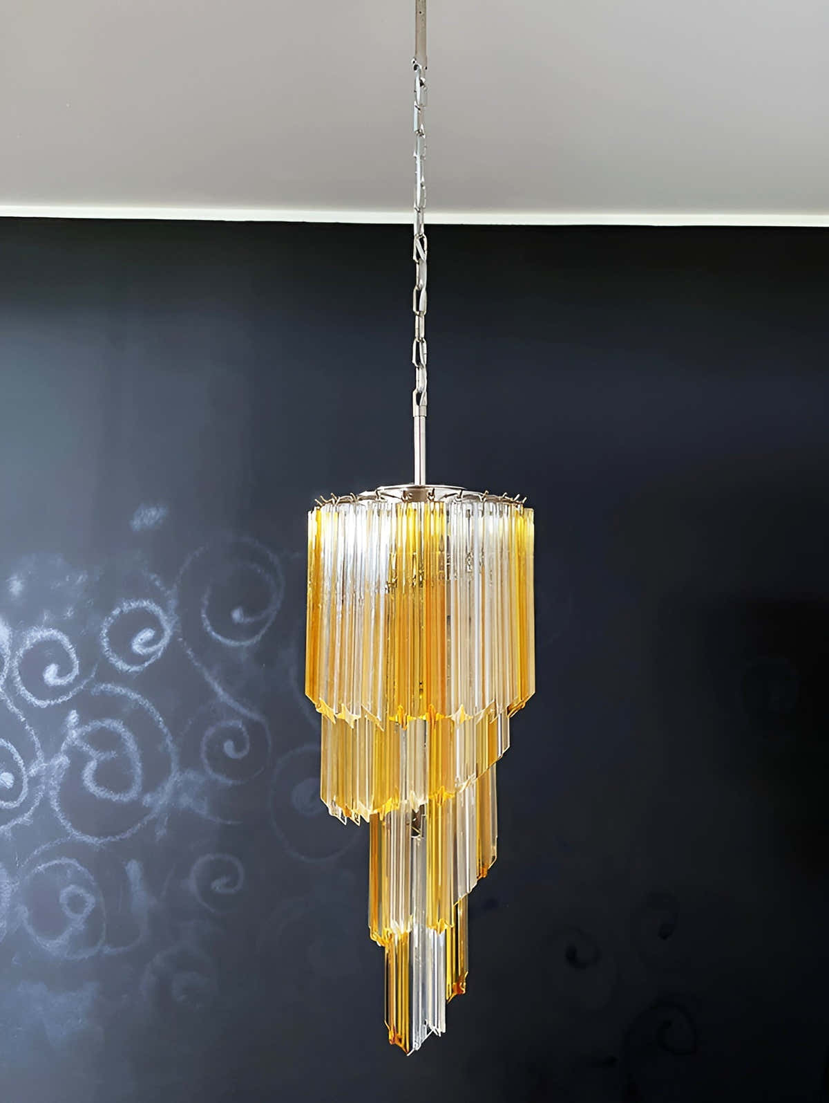 Murano Spiral Prism Glass Chandelier