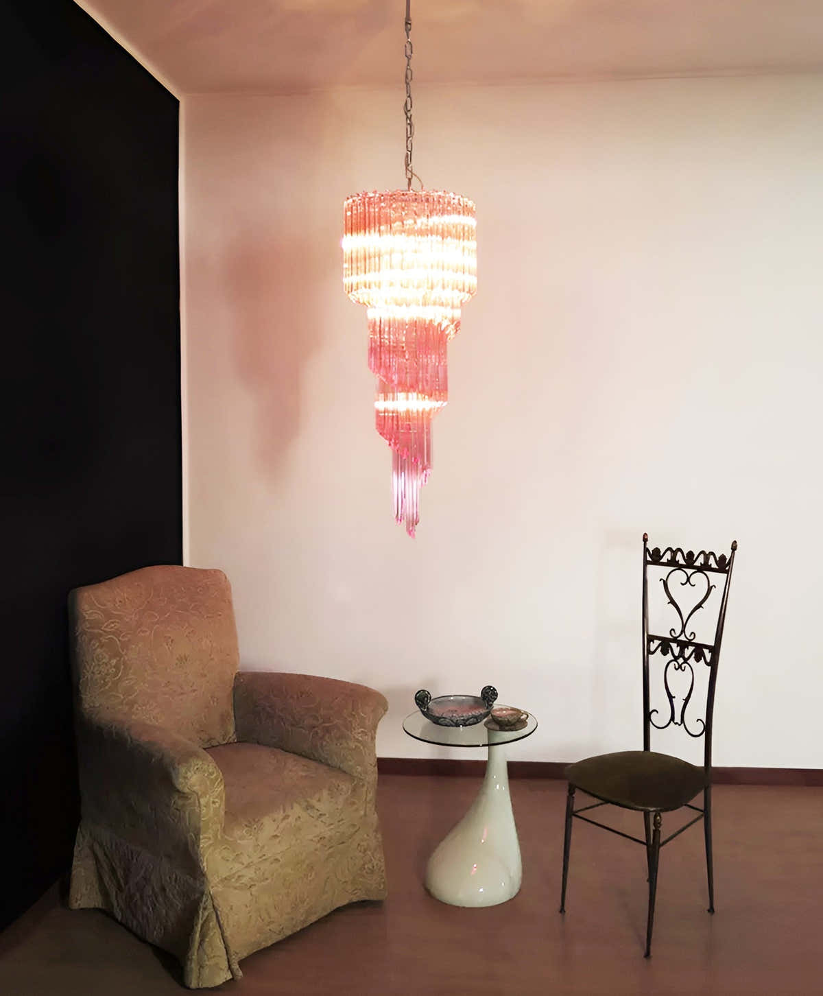 Murano Spiral Prism Glass Chandelier