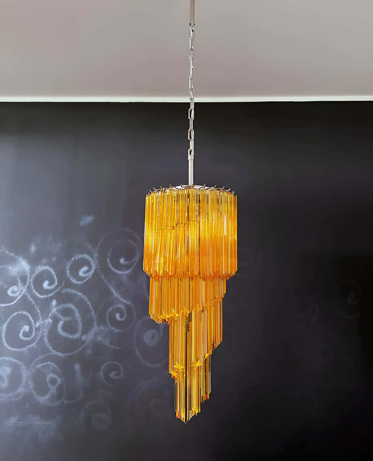 Murano Spiral Prism Glass Chandelier