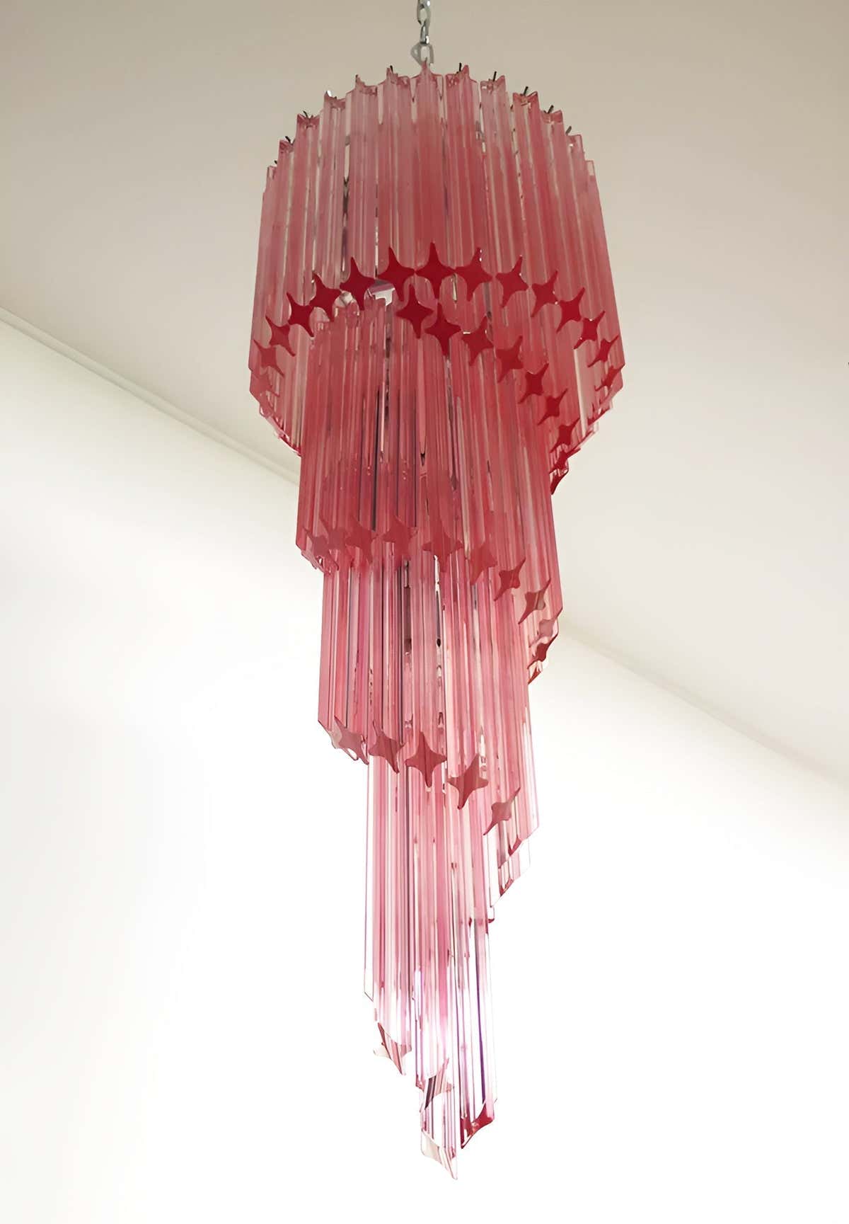 Murano Spiral Prism Glass Chandelier