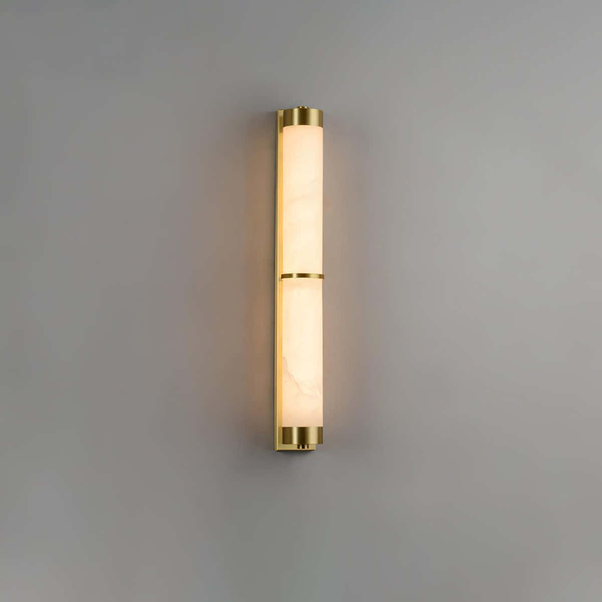 Cylindra Alabaster Brass Wall Light