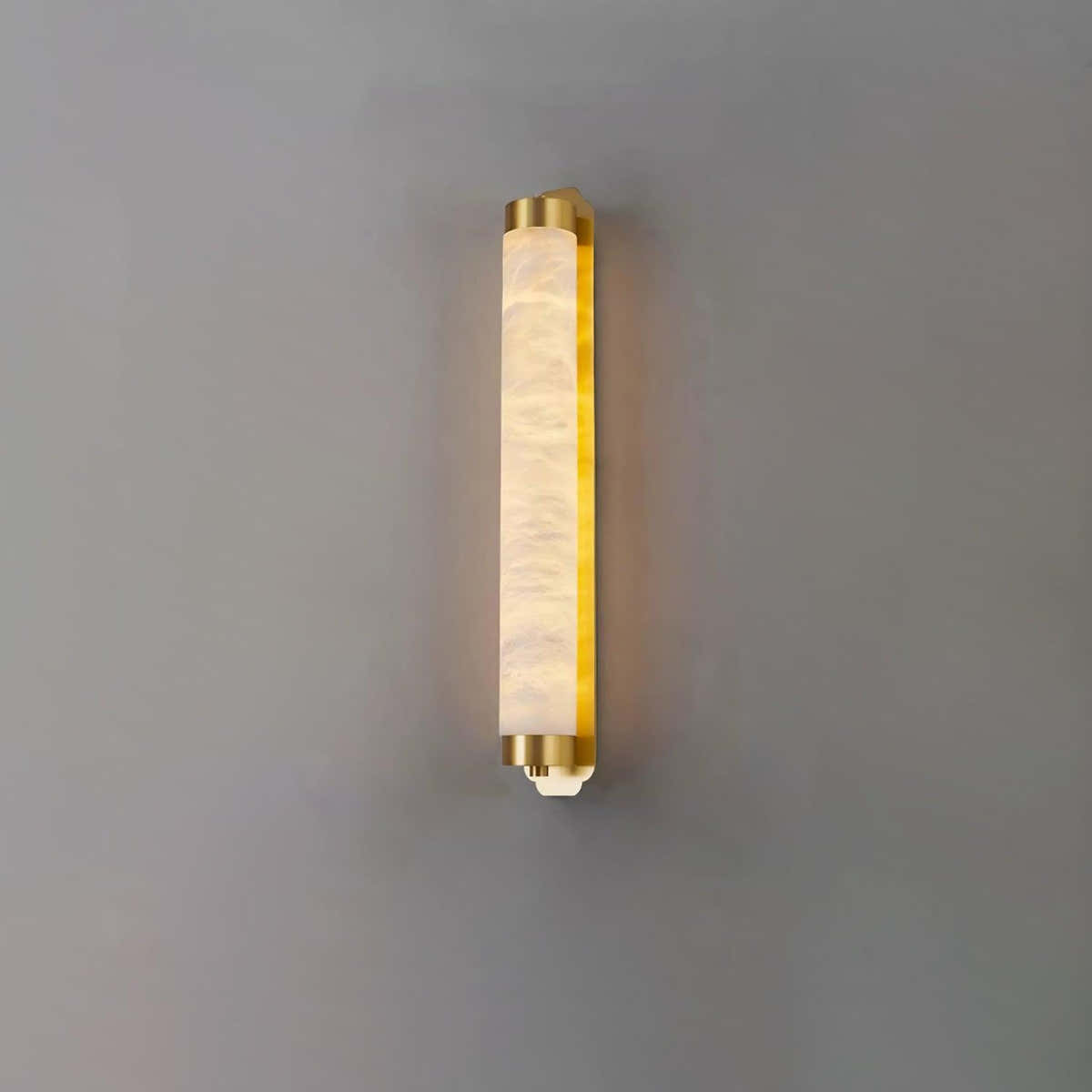 Cylindra Alabaster Brass Wall Light