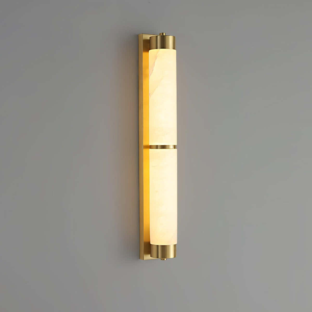 Cylindra Alabaster Brass Wall Light