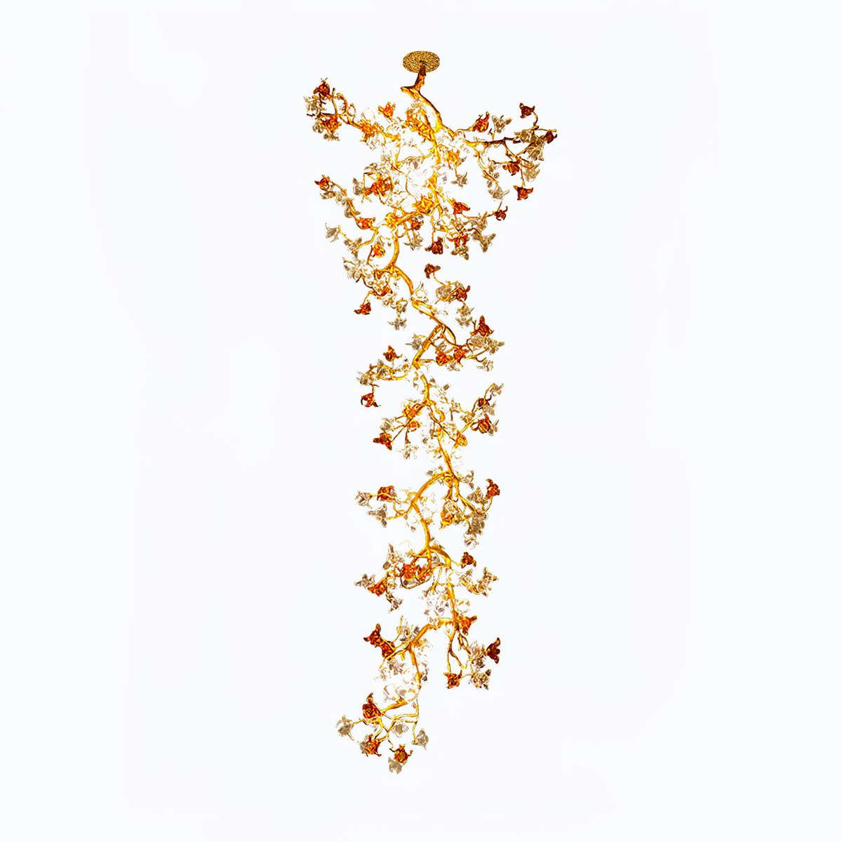 Brass Maple Branch Chandelier