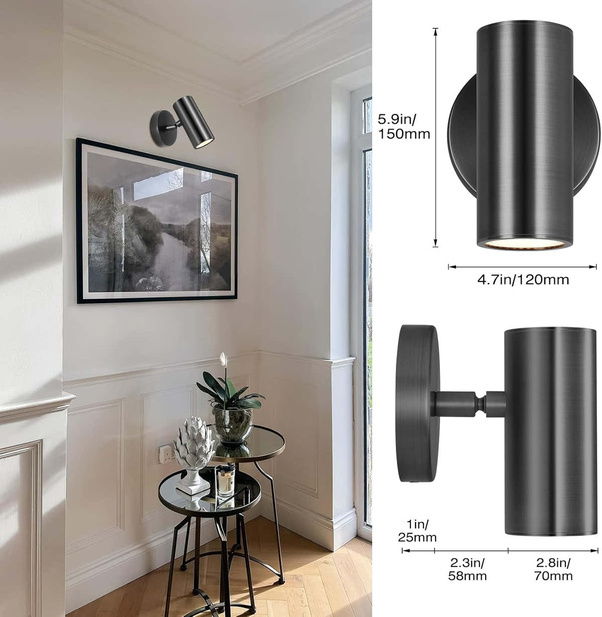 PIOUTNF Modern Cylinder Wall Sconce