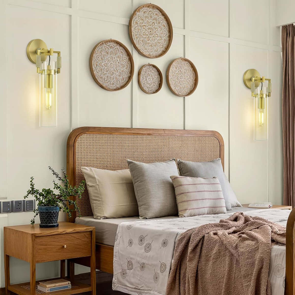 ‎PIOUTNF Modern Brass Wall Sconces