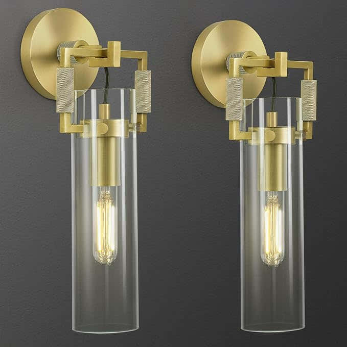 ‎PIOUTNF Modern Brass Wall Sconces