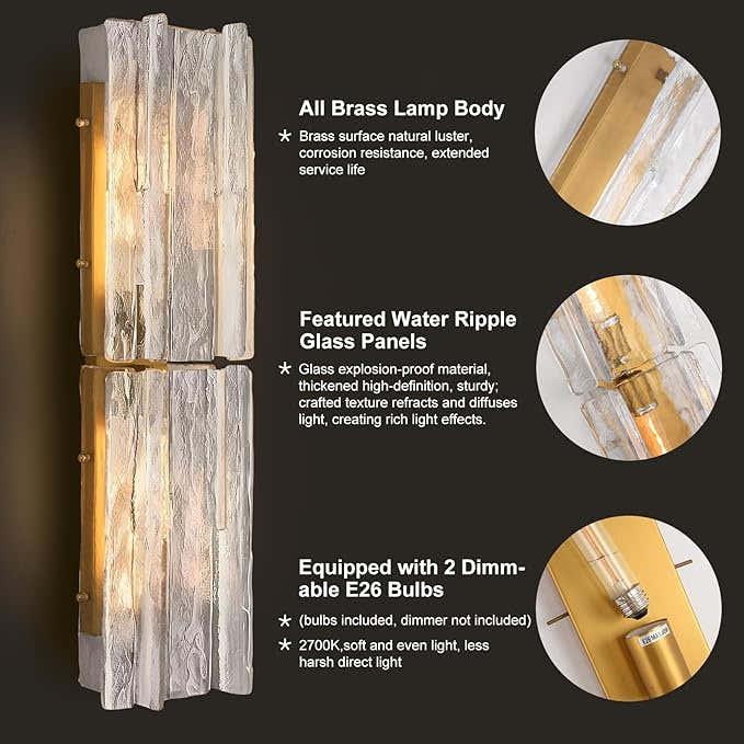 Lattiace Clear Glass Wall Sconce
