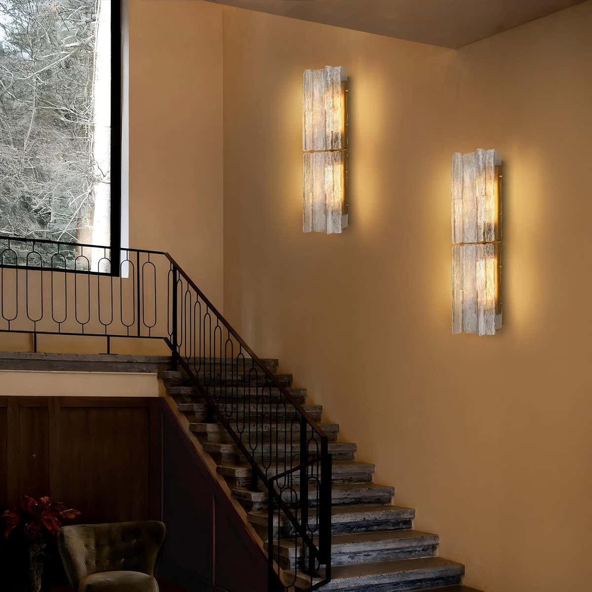 Lattiace Clear Glass Wall Sconce
