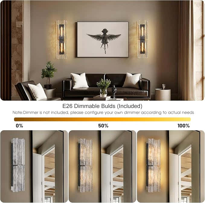 Lattiace Clear Glass Wall Sconce