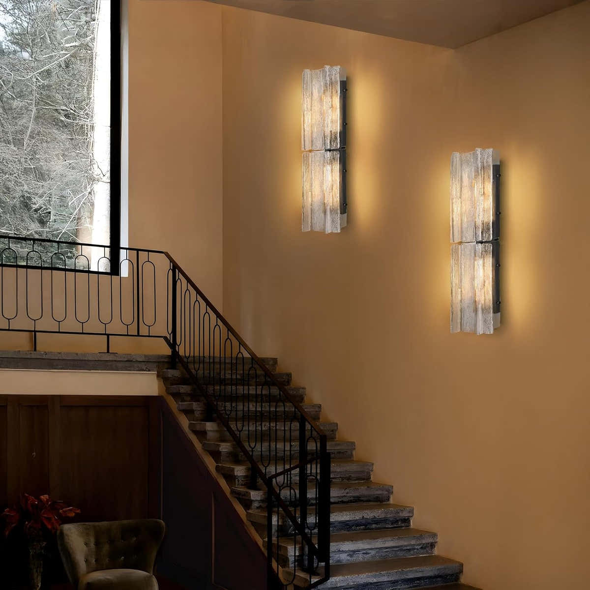 Lattiace Clear Glass Wall Sconce