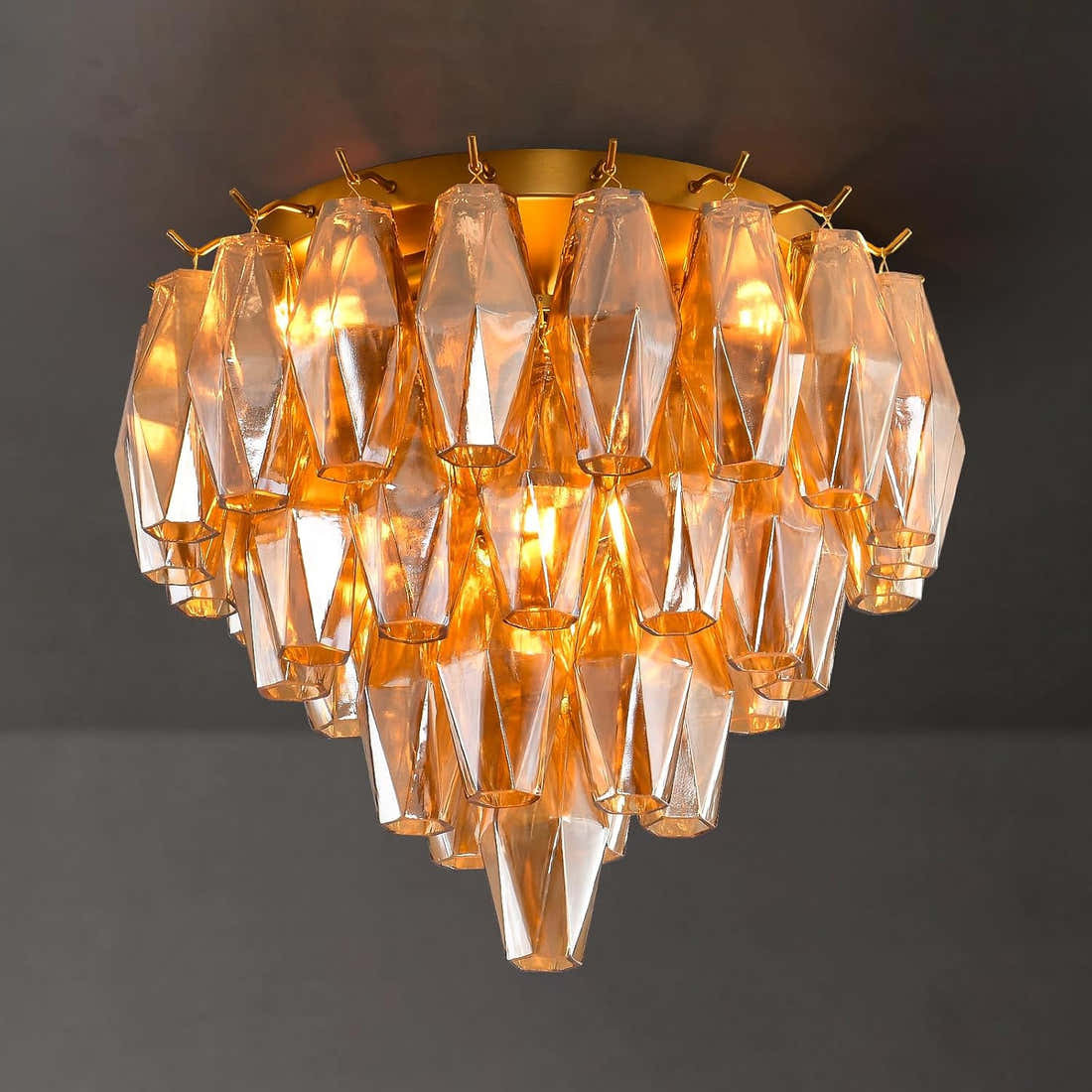 Modern Evelyn Glass Flushmount 17"