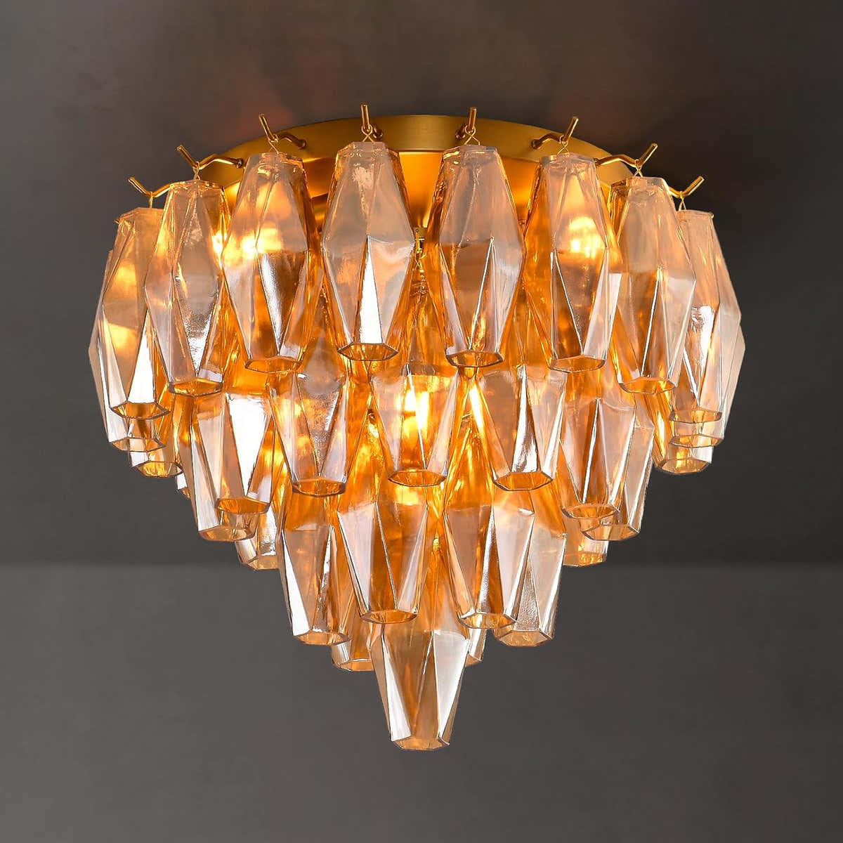 Modern Evelyn Glass Flushmount 17"