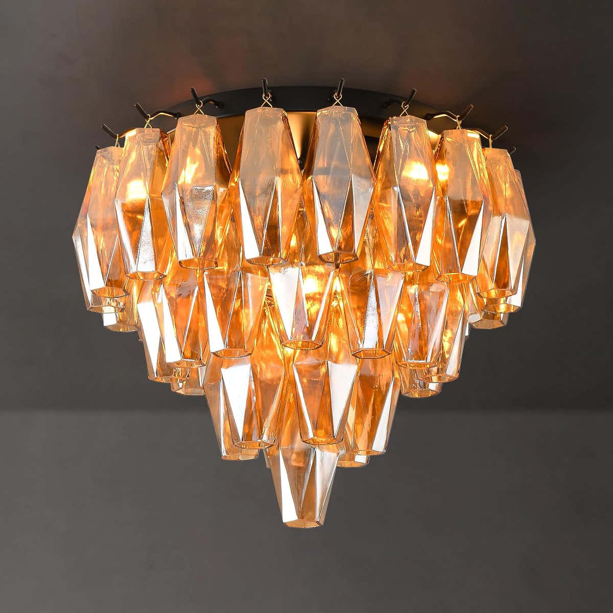 Modern Evelyn Glass Flushmount 17"