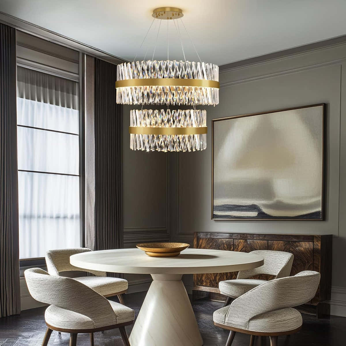 MDEGLYO Modern Crystal Chandelier