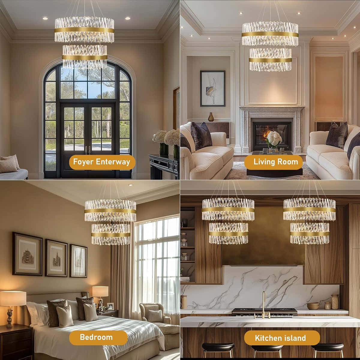 MDEGLYO Modern Crystal Chandelier