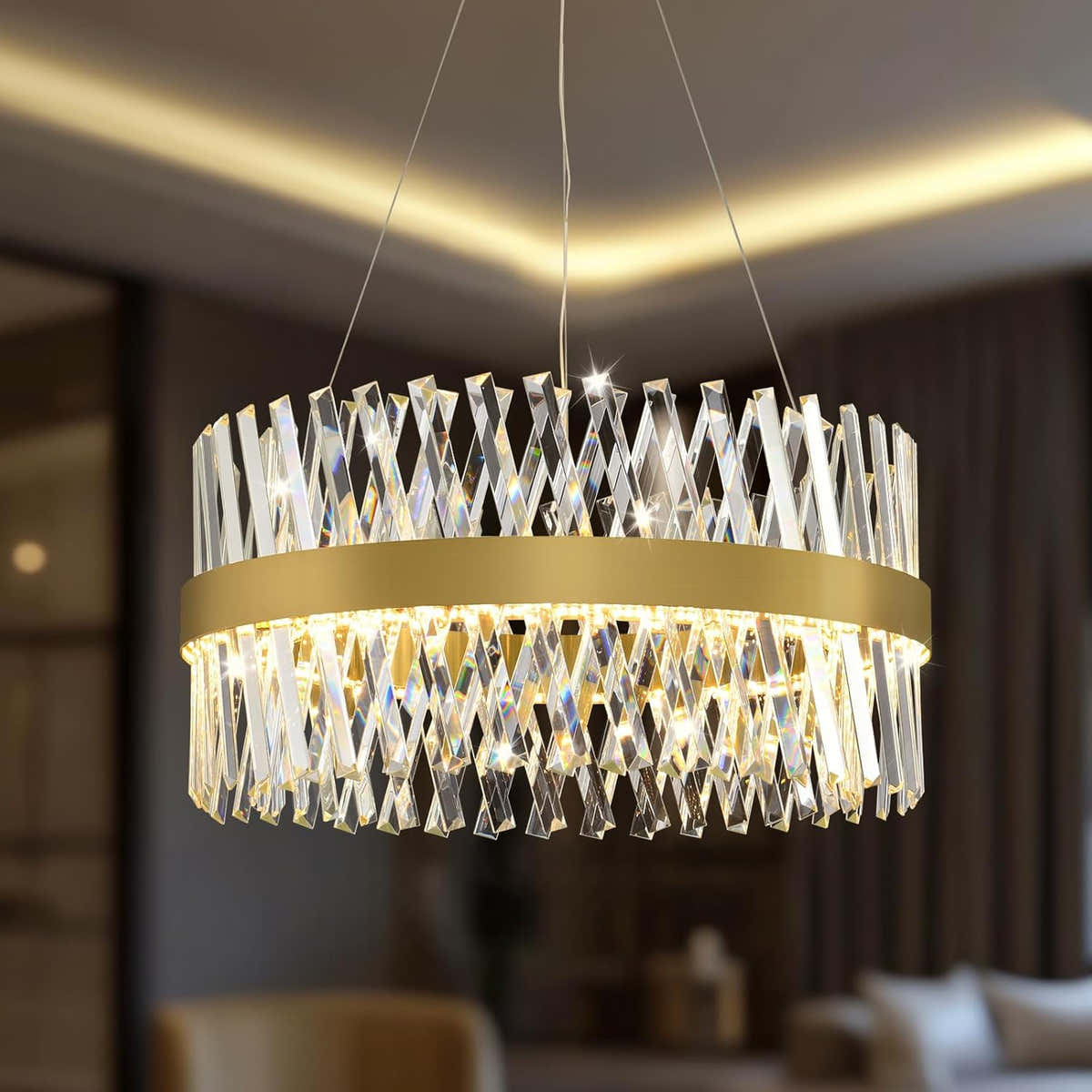 MDEGLYO Modern Crystal Chandelier