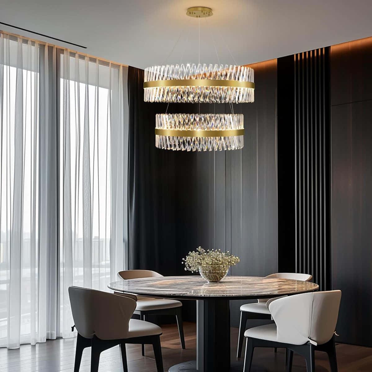 MDEGLYO Modern Crystal Chandelier
