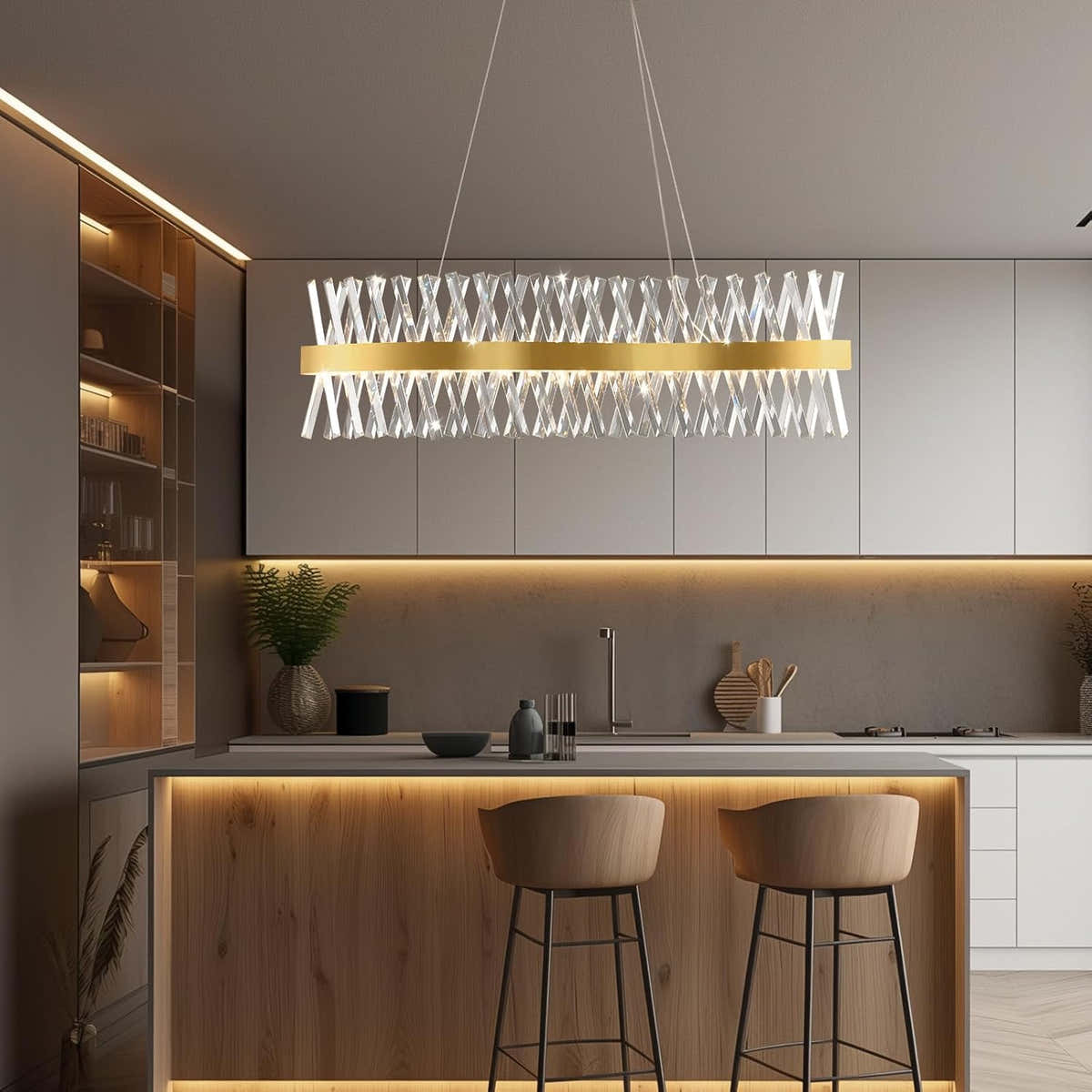 MDEGLYO Modern Crystal Chandelier