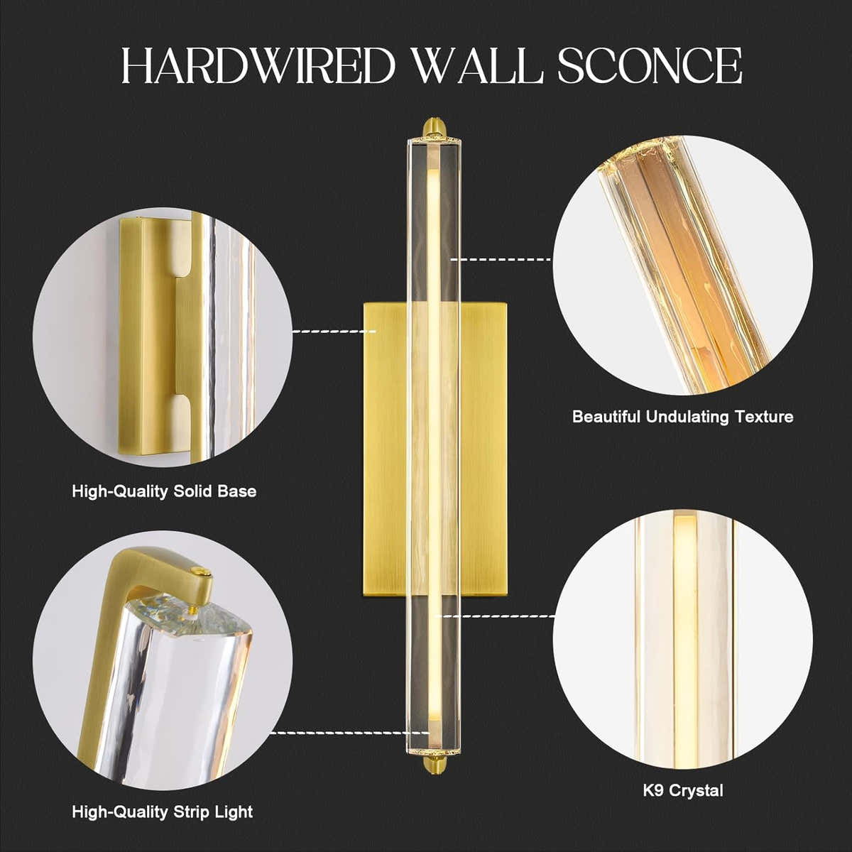 MDEGLYO Crystal Wall Sconce