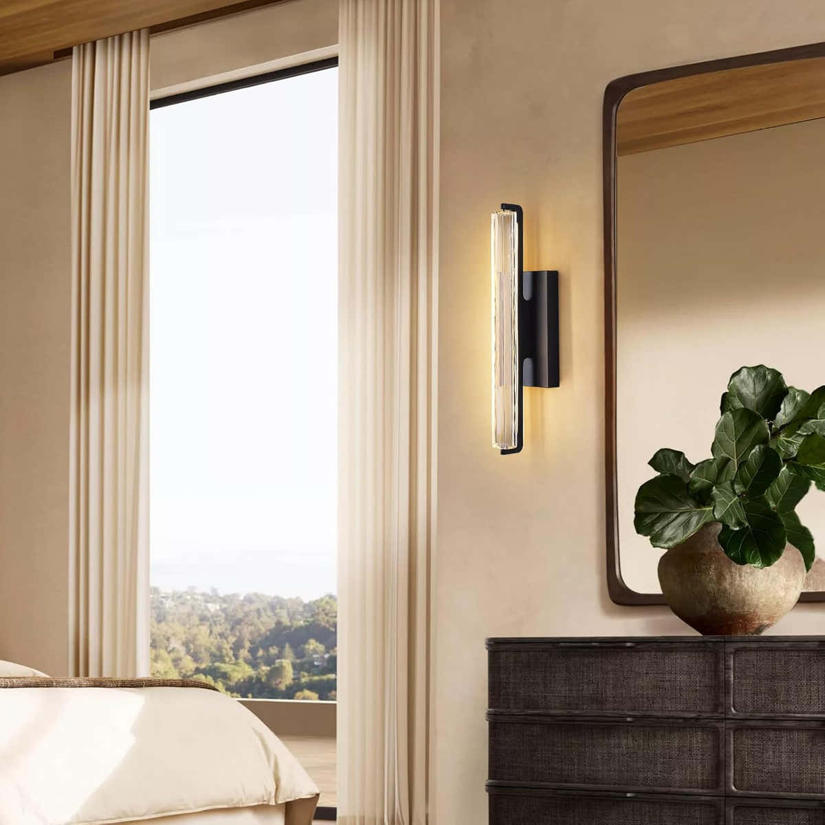 MDEGLYO Crystal Wall Sconce