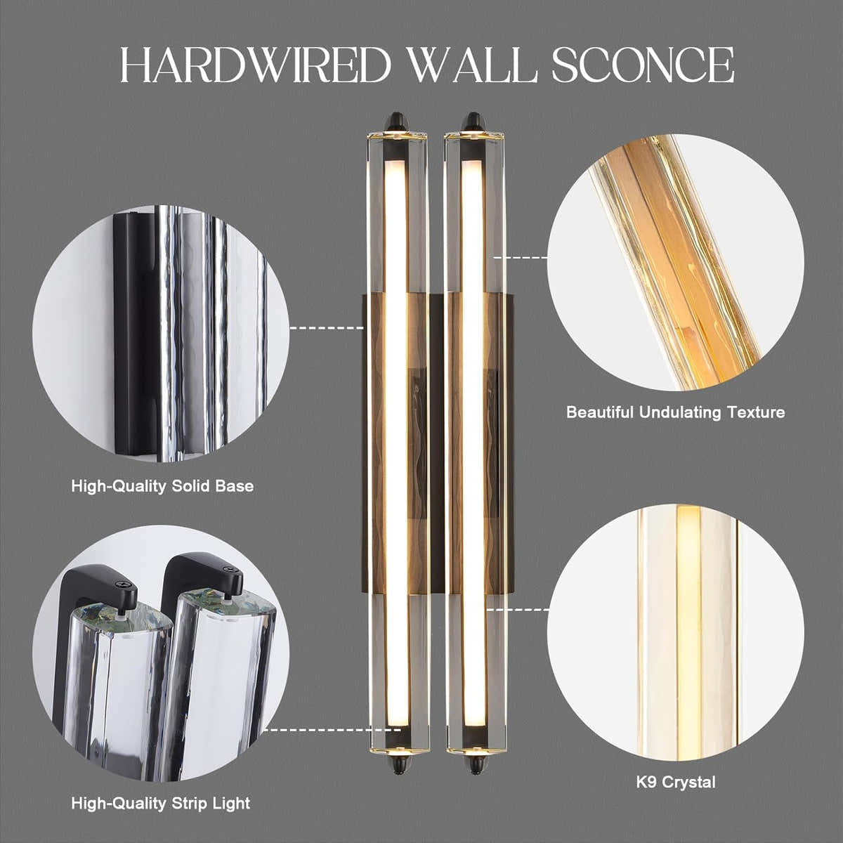 MDEGLYO Crystal Wall Sconce