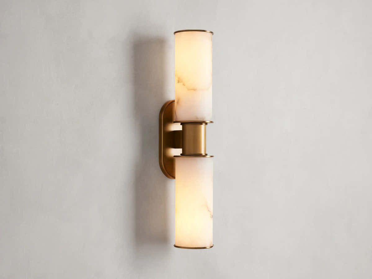 Harrlin Double Sconce in Alabaster