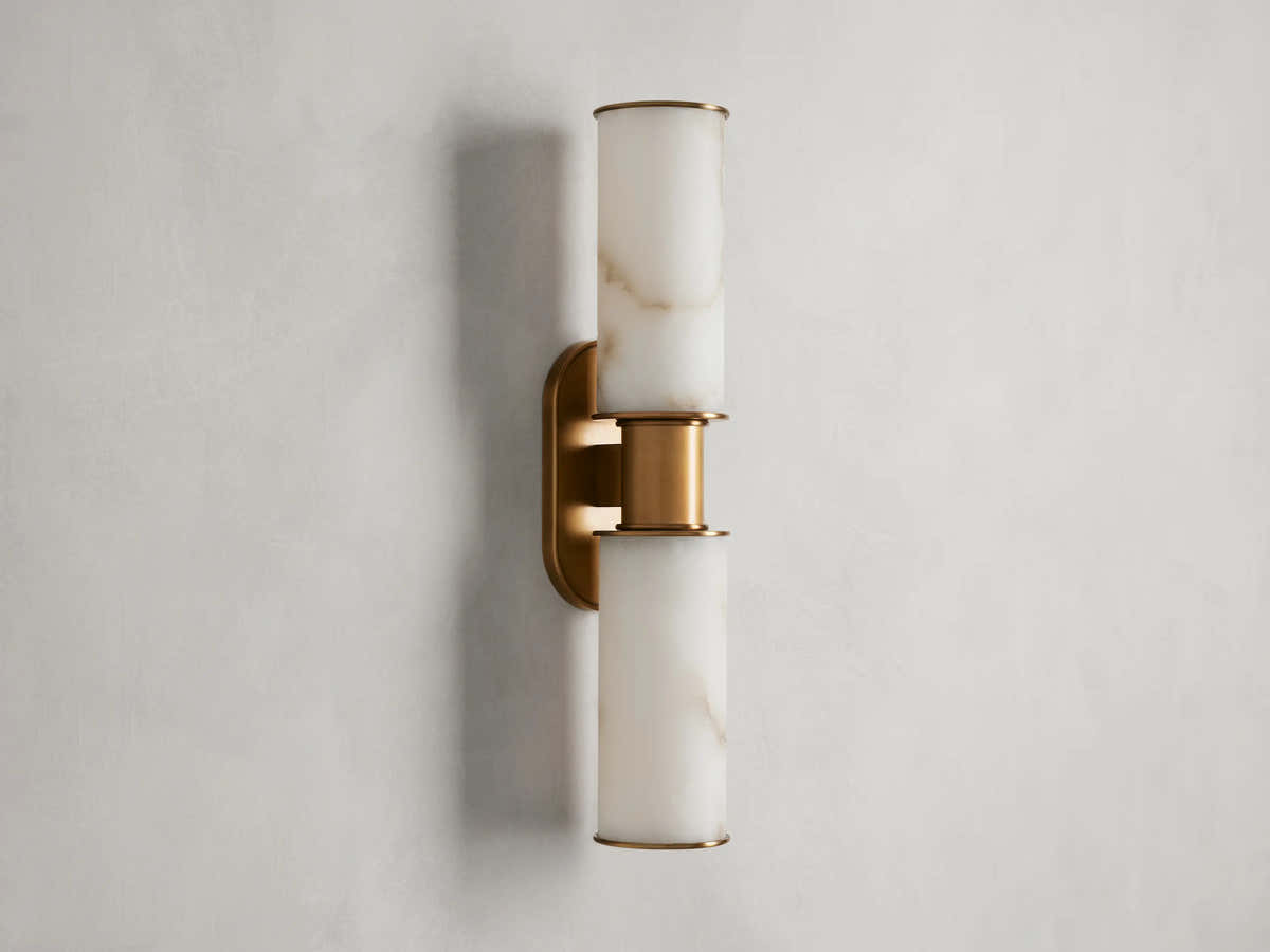 Harrlin Double Sconce in Alabaster