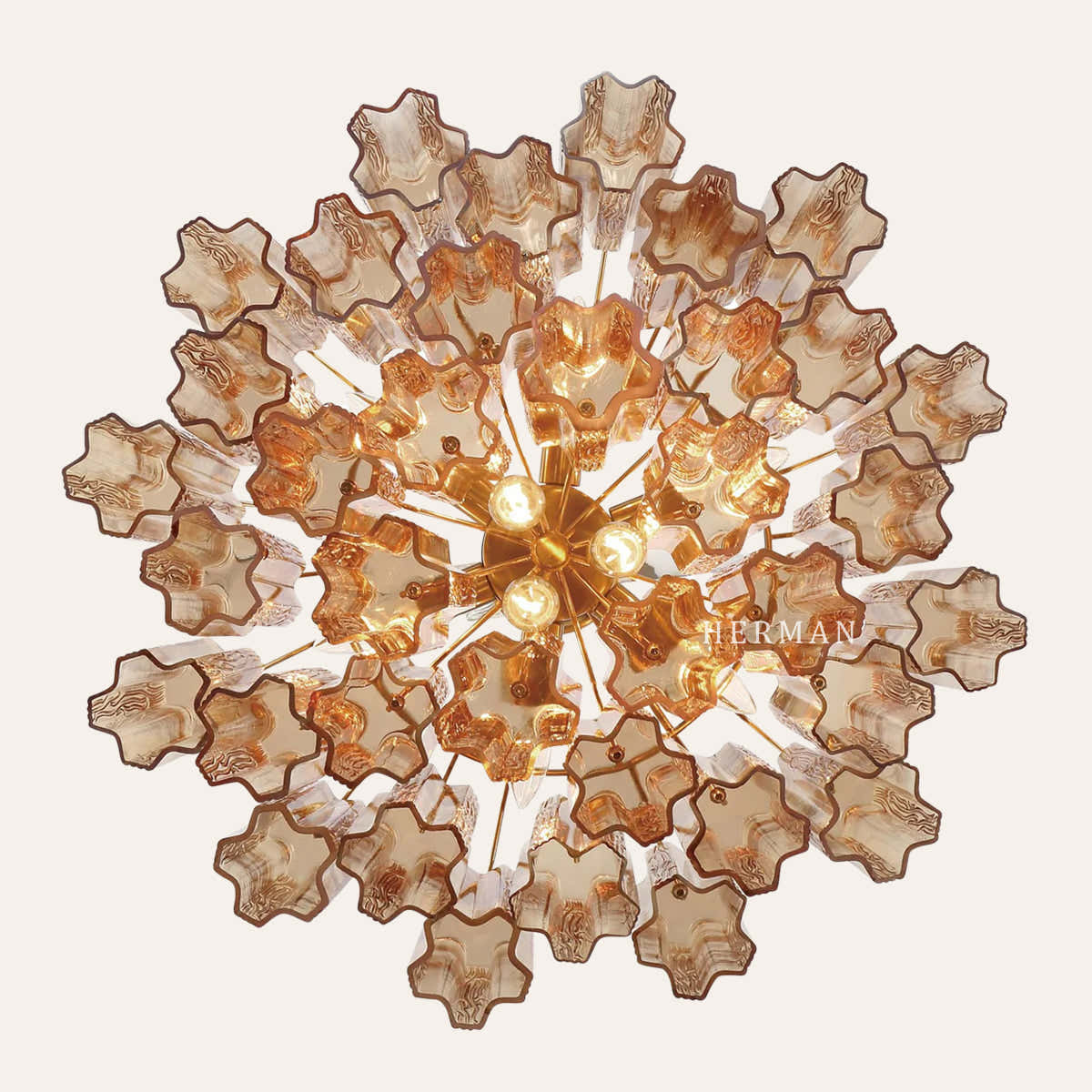 Petalia Murano Glass Chandelier 17.8" 22" 26.8" 32''D