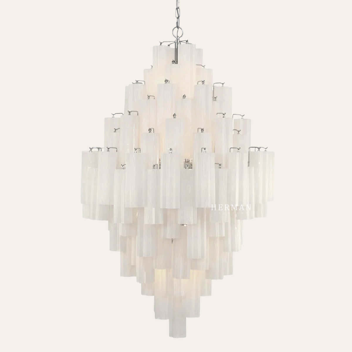 Petalia Murano Glass Diamond Chandelier 50"H
