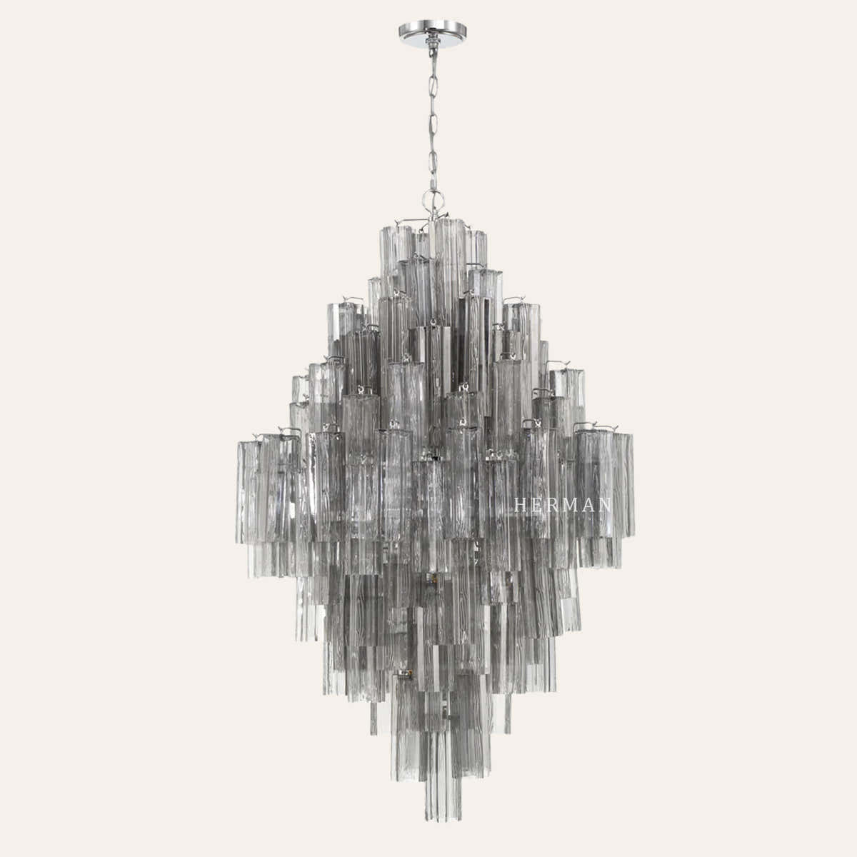 Petalia Murano Glass Diamond Chandelier 50"H