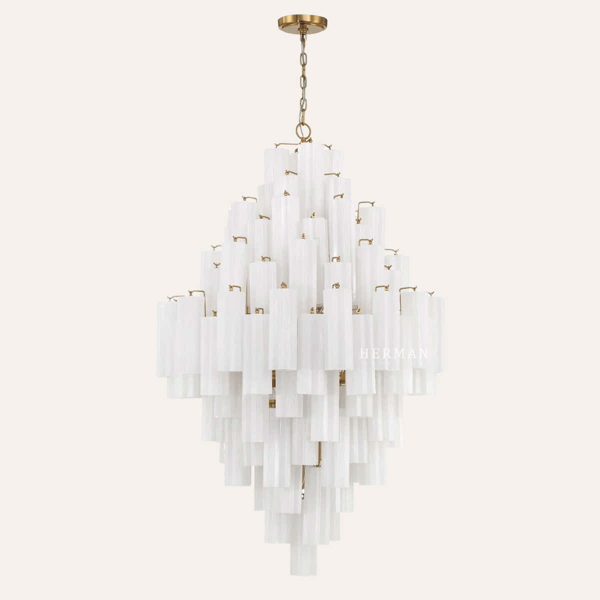Petalia Murano Glass Diamond Chandelier 50"H