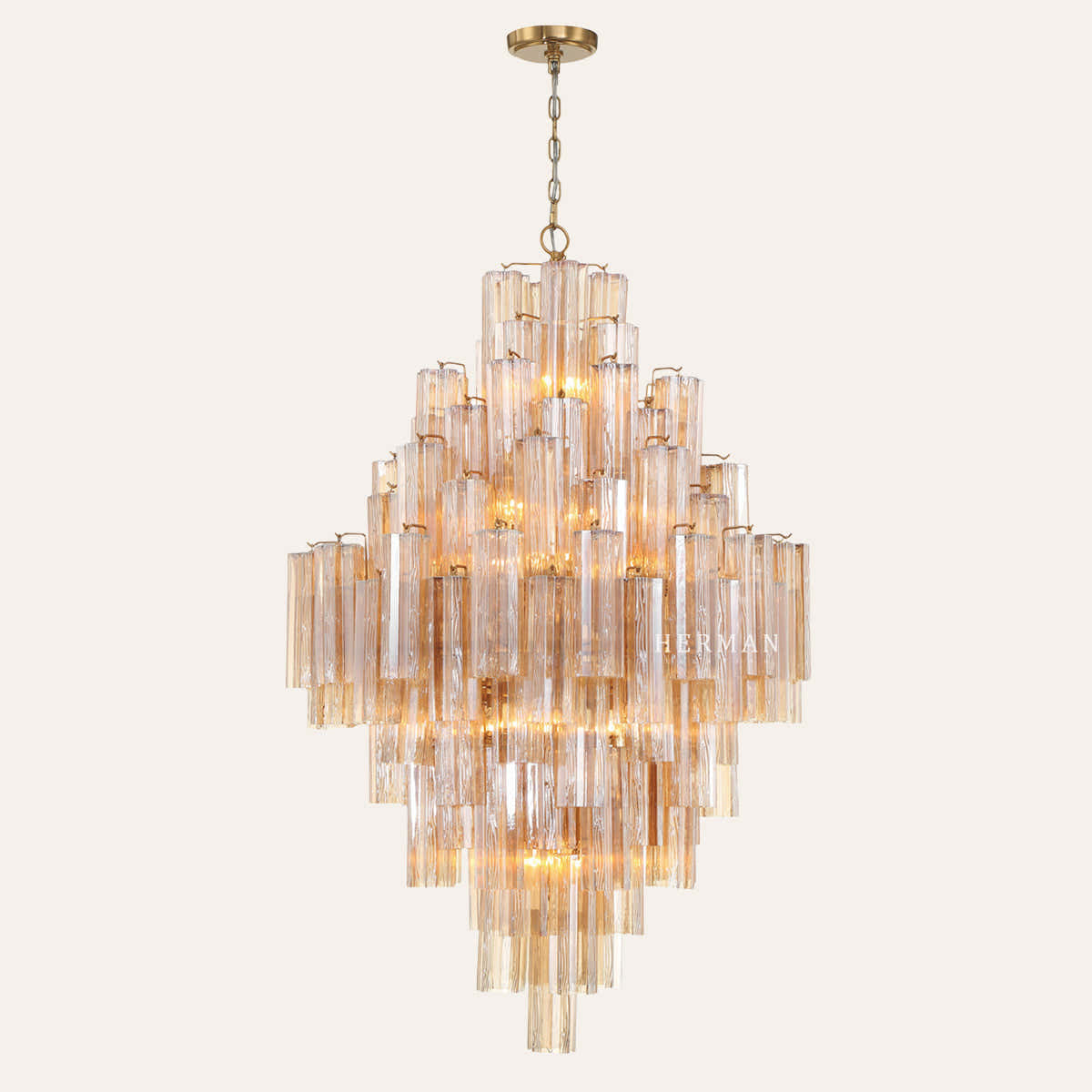 Petalia Murano Glass Diamond Chandelier 50"H