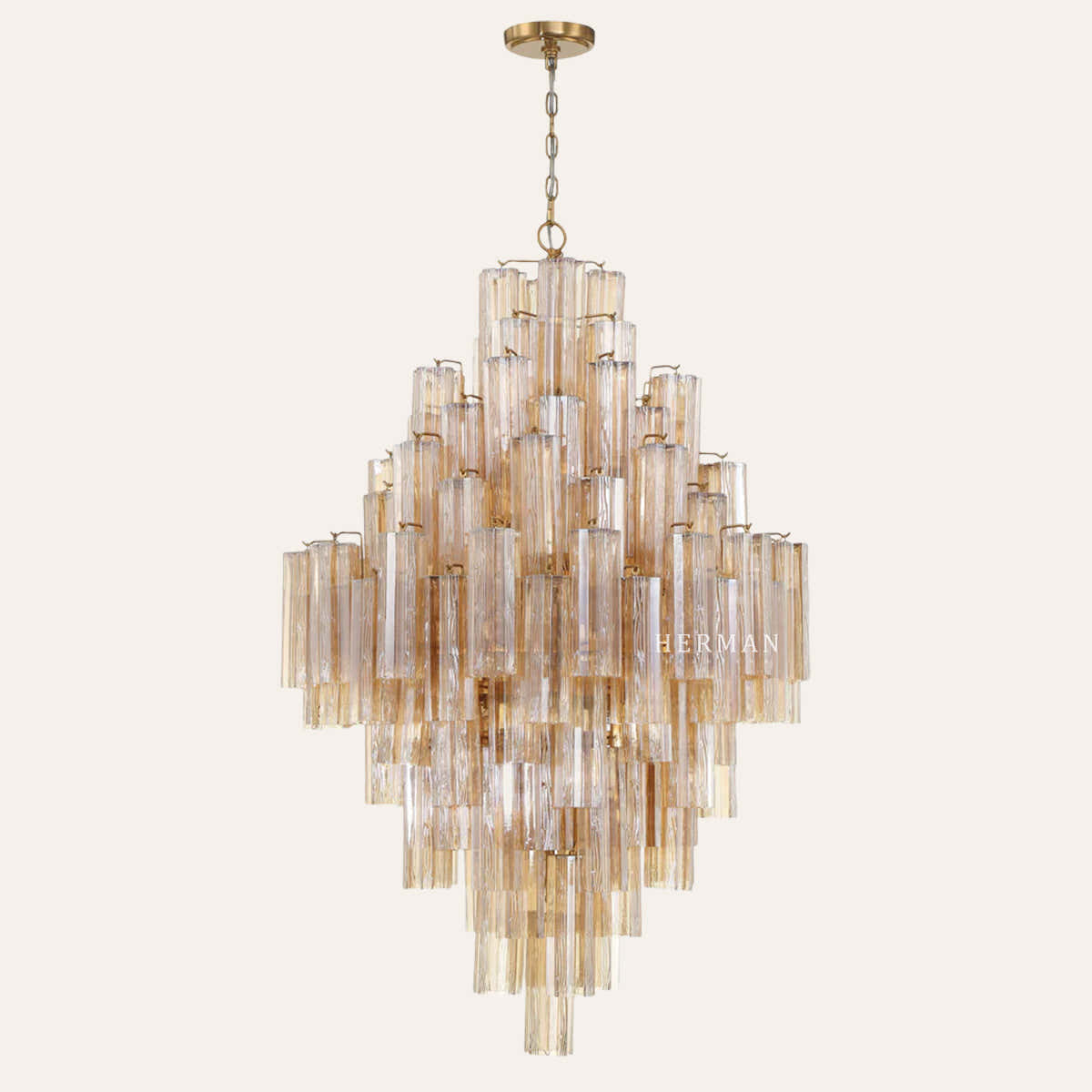 Petalia Murano Glass Diamond Chandelier 50"H