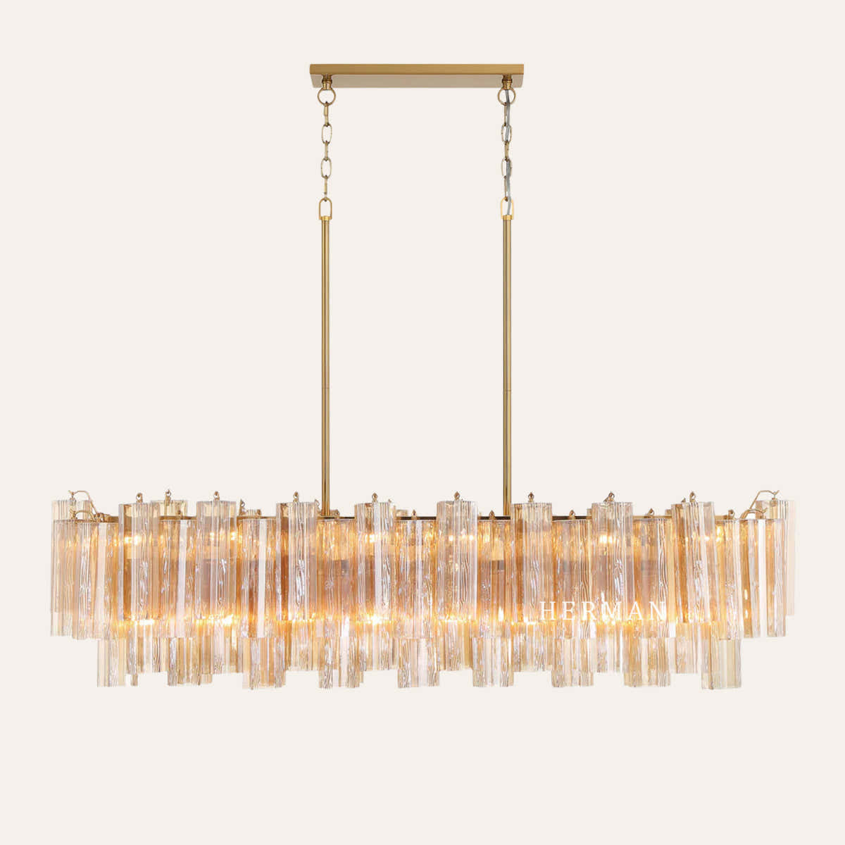 Petalia Murano Glass Linear Chandelier 51"