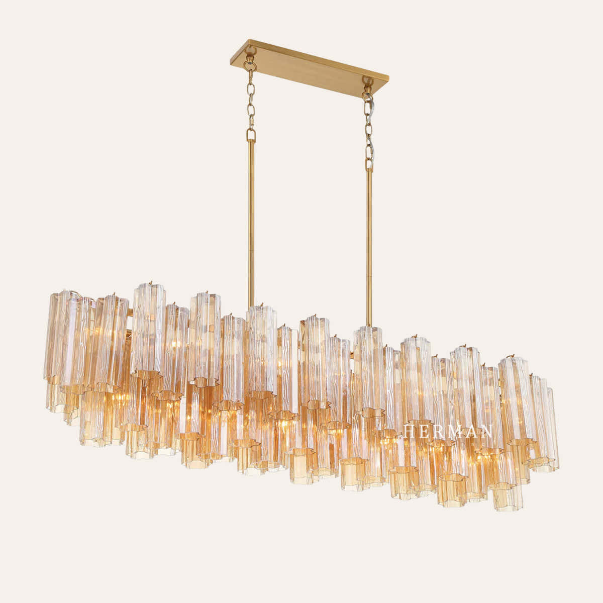Petalia Murano Glass Linear Chandelier 51"