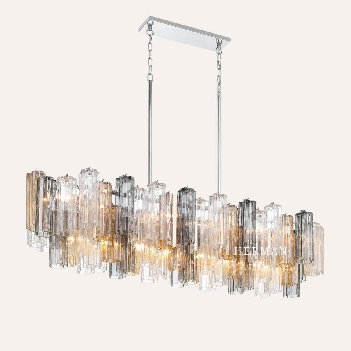 Petalia Murano Glass Linear Chandelier 51"