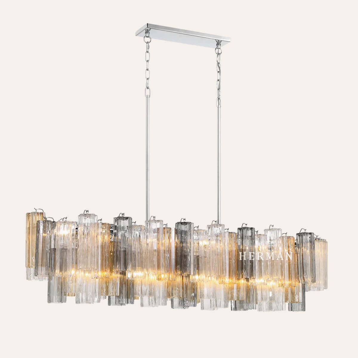 Petalia Murano Glass Linear Chandelier 51"