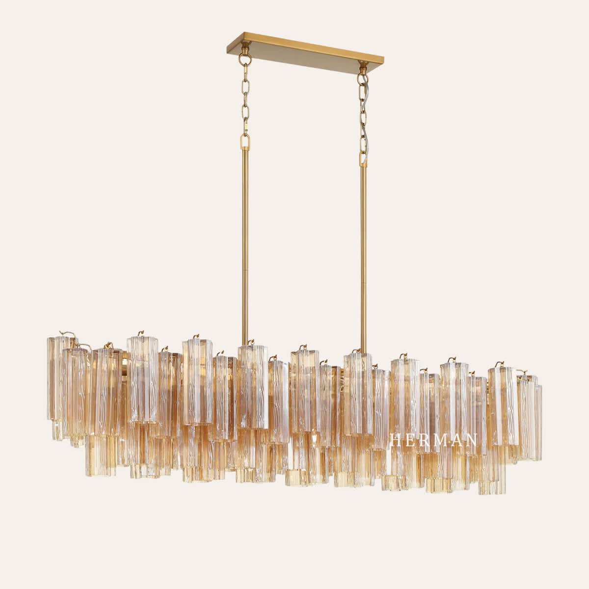 Petalia Murano Glass Linear Chandelier 51"