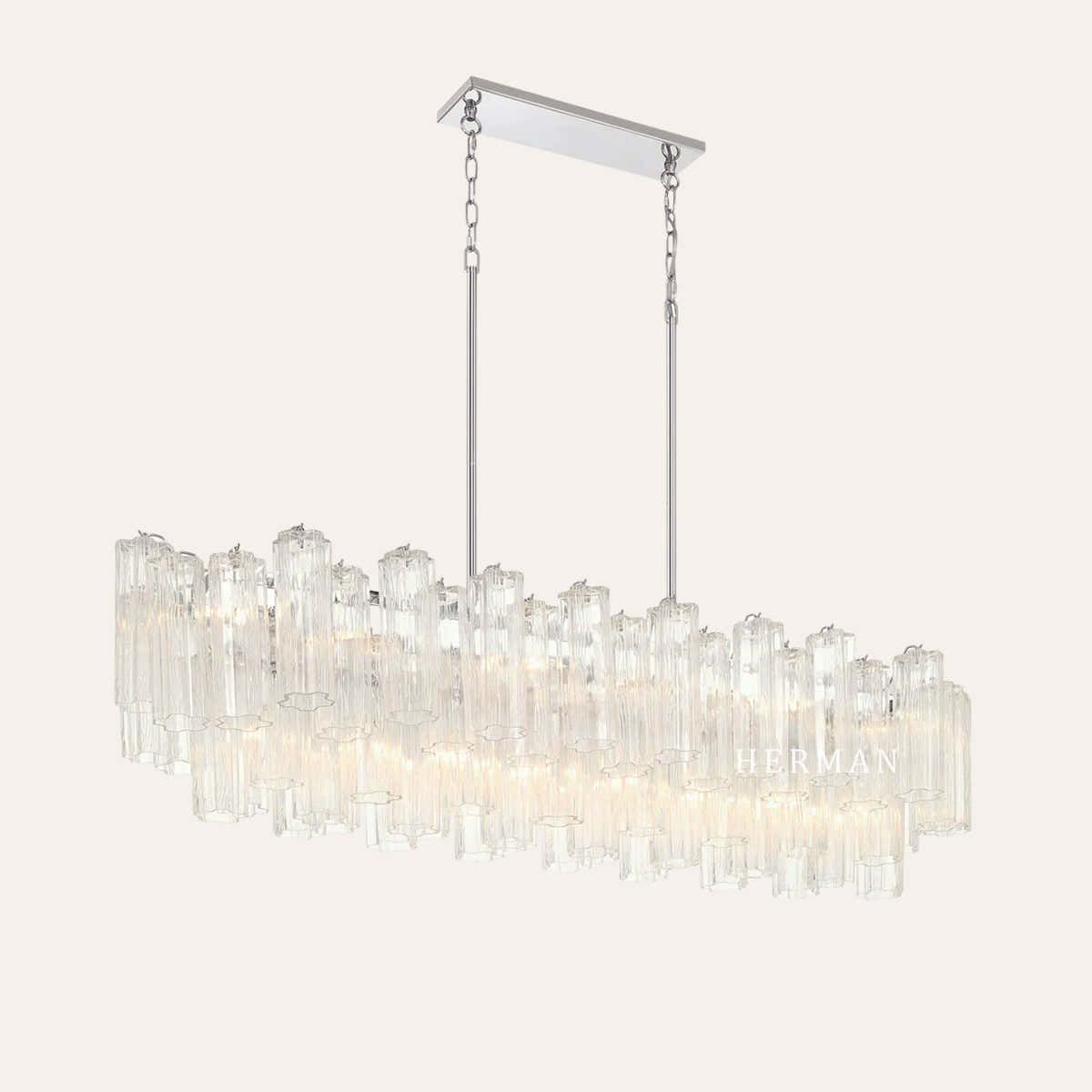 Petalia Murano Glass Linear Chandelier 51"