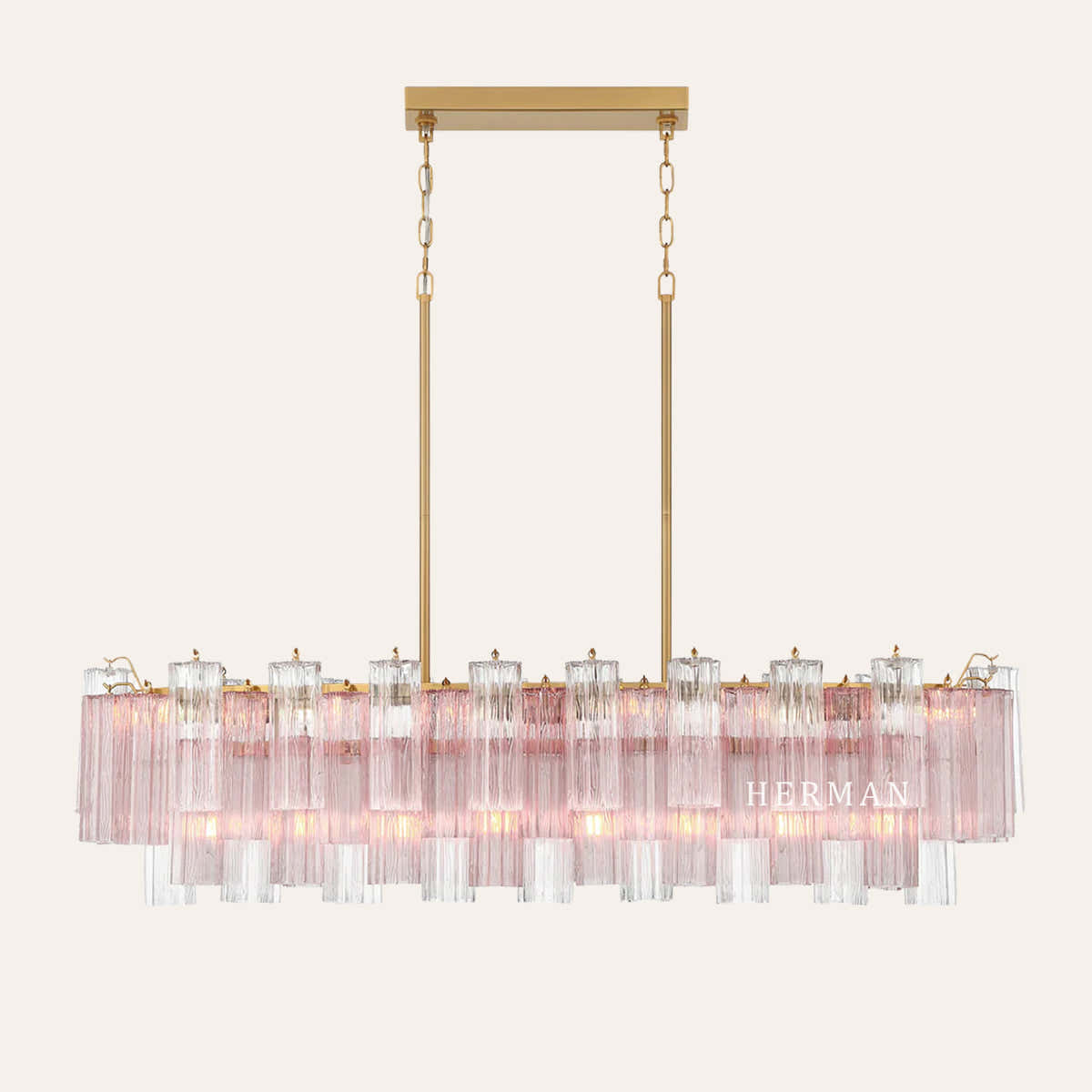 Petalia Murano Glass Linear Chandelier 51"