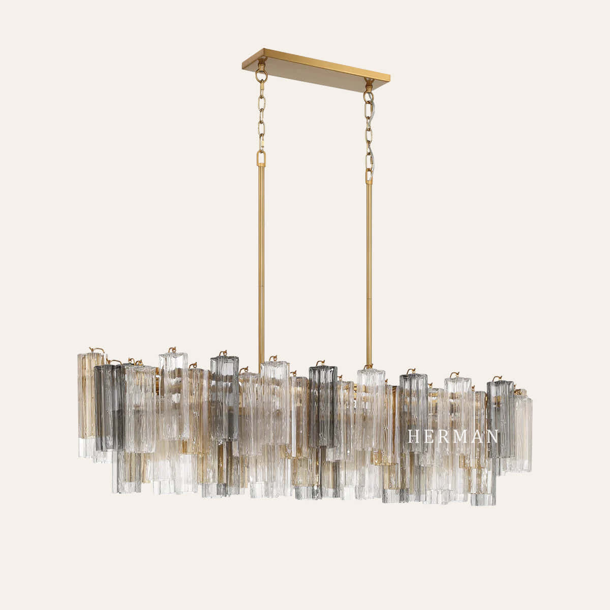 Petalia Murano Glass Linear Chandelier 51"