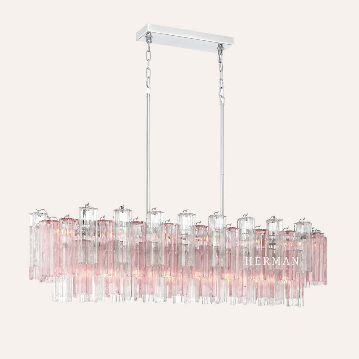 Petalia Murano Glass Linear Chandelier 51"