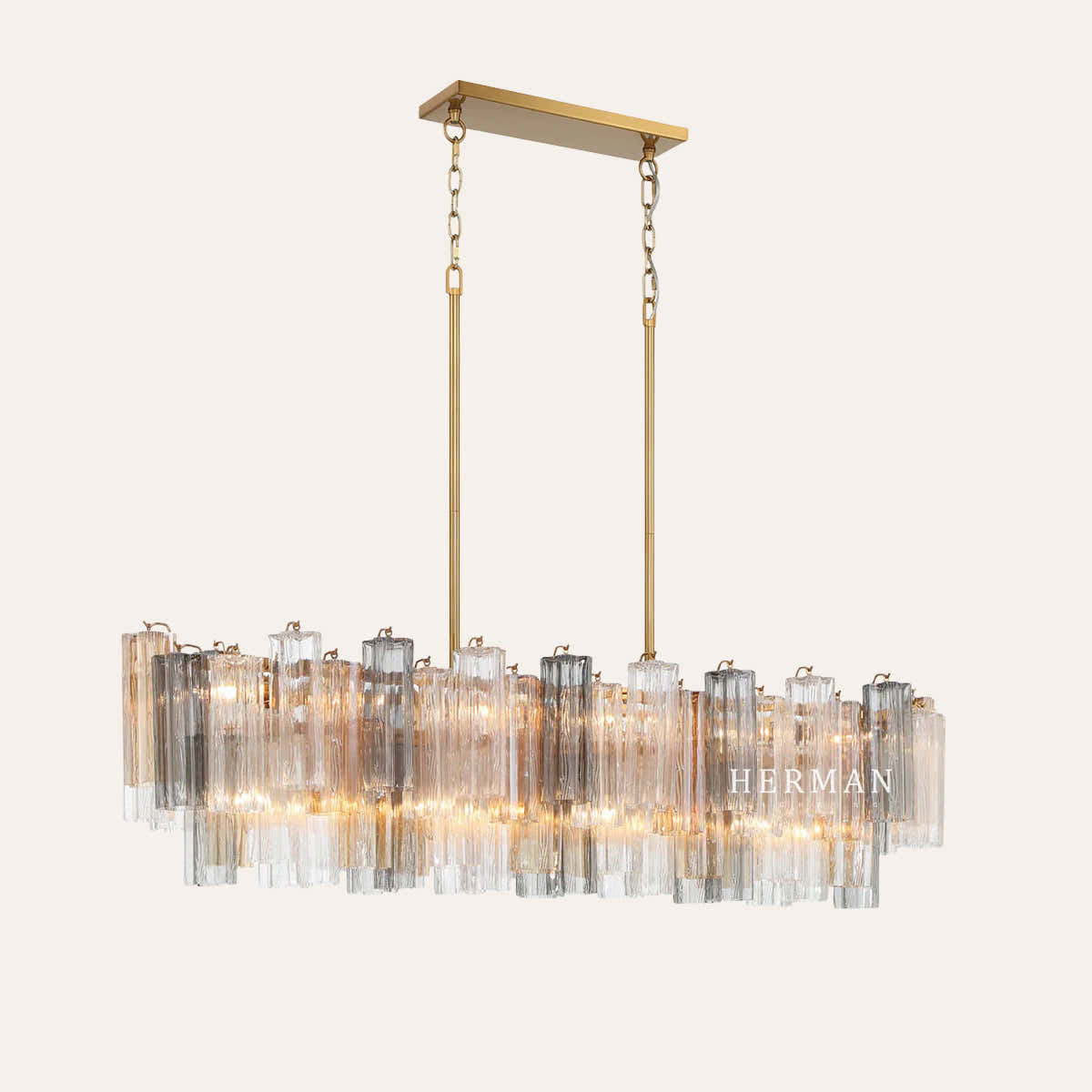 Petalia Murano Glass Linear Chandelier 51"