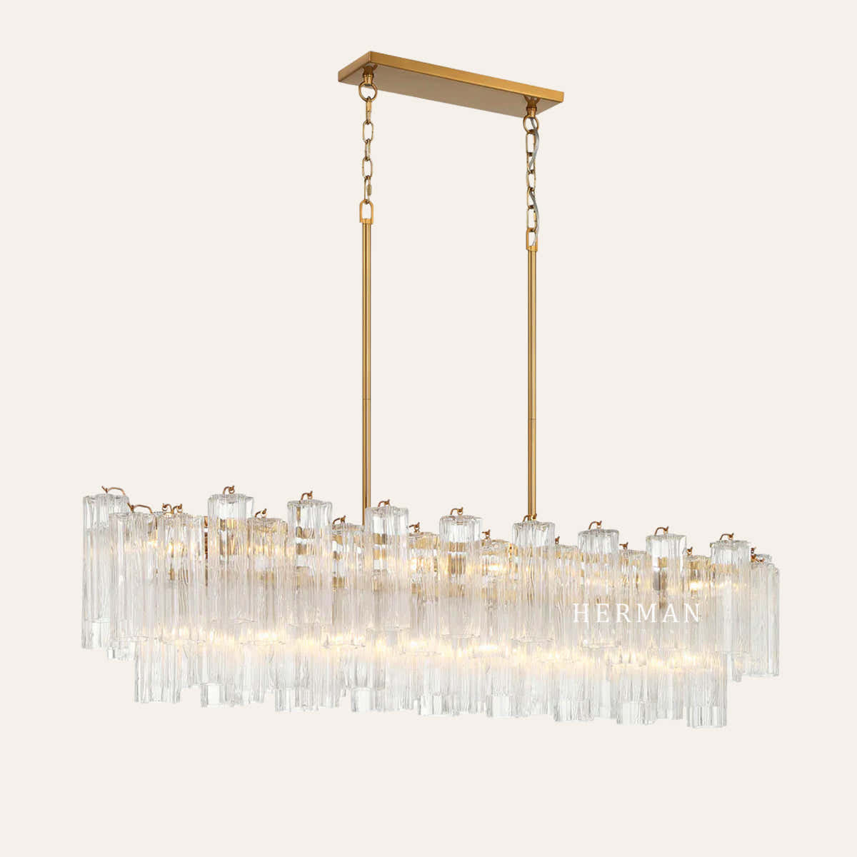Petalia Murano Glass Linear Chandelier 51"